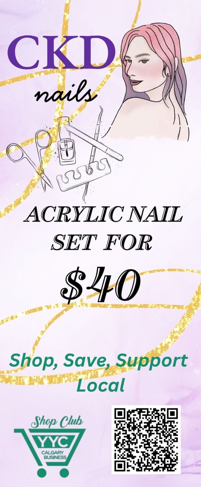 Acrylic Nail Set for $40
